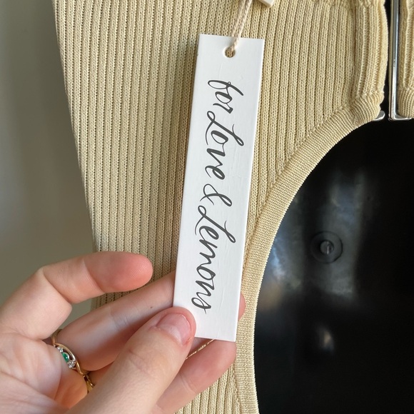 NWT For Love & Lemons||Keisha Maxi Dress in Tan, Size Large - Picture 11 of 13